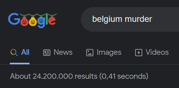 Vetaro's tweet photo. @shaun_vids The people of Belgium claim to not all be murderers. Yet, I googled "Belgium murder" and there are 220% more results than people live in belgium. EXPLAIN THAT! https://t.co/iUBU5RmSKw
