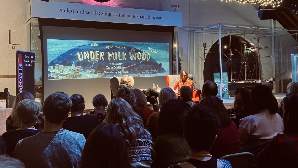 PierreDonahue's tweet image. A wonderfully wordy &amp;amp; entertaining book launch in Swansea last night for @cerysmatthews charming new take on #DylanThomas’ #UnderMilkWood with the legendary @Dylanthomasguy