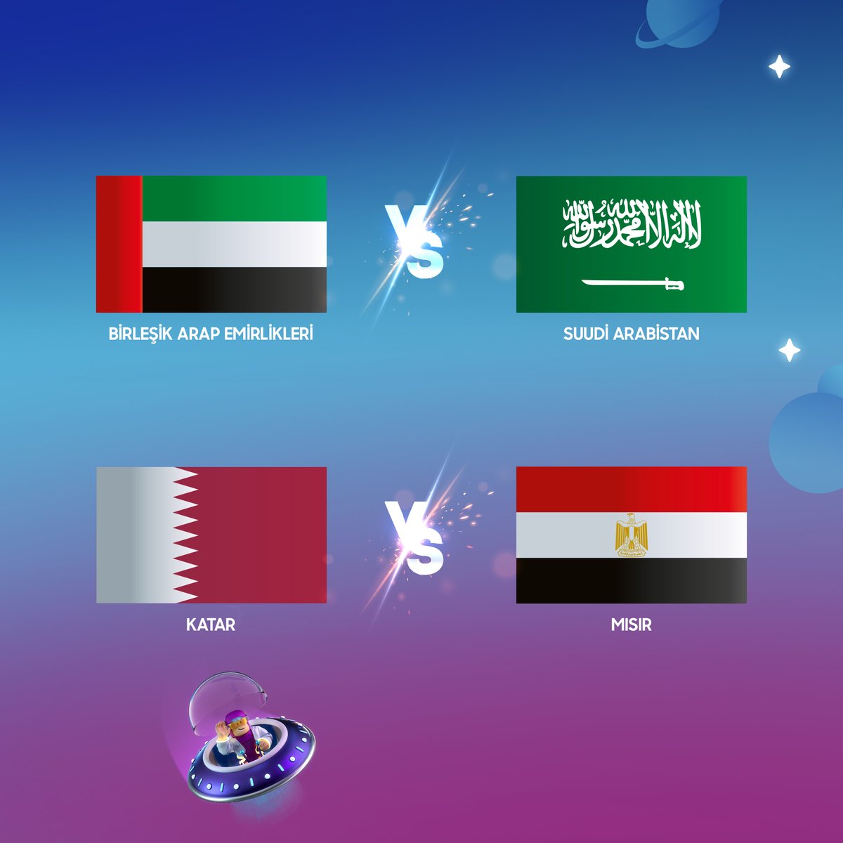 SamsungTurkiye's tweet photo. Space Cup Turnuvası başlıyor! Daha önce hiç görmediğin bir oyun alanında çeyrek finallerde mücadele edecek 8 ülke takımına göz atmayı unutma! Canlı yayını izlemek ve takımına destek vermek için tıkla 👉🏼 https://t.co/UN8BgABYmf
#Samsung #SpaceCup https://t.co/pK4PlCcfUD