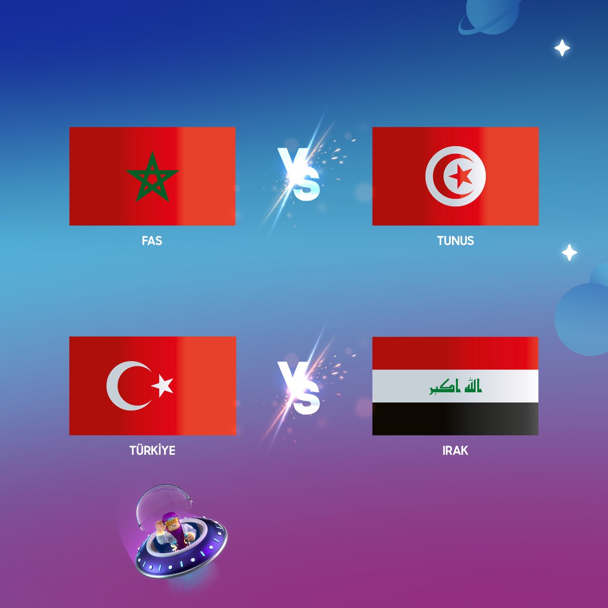 SamsungTurkiye's tweet photo. Space Cup Turnuvası başlıyor! Daha önce hiç görmediğin bir oyun alanında çeyrek finallerde mücadele edecek 8 ülke takımına göz atmayı unutma! Canlı yayını izlemek ve takımına destek vermek için tıkla 👉🏼 https://t.co/UN8BgABYmf
#Samsung #SpaceCup https://t.co/pK4PlCcfUD