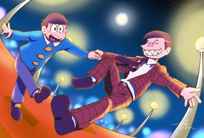 東おそwebオンリーでネップリ用に描き下ろしたやつと、おその表情差分です。\今夜は最高!/ 