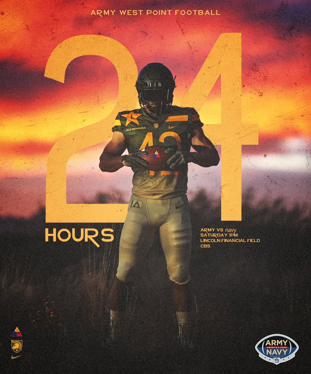 ArmyWP_Football's tweet photo. We're officially down to hours until kickoff.

#GoArmy | #BEATnavy | #IronSoldiers https://t.co/I70zik79dt