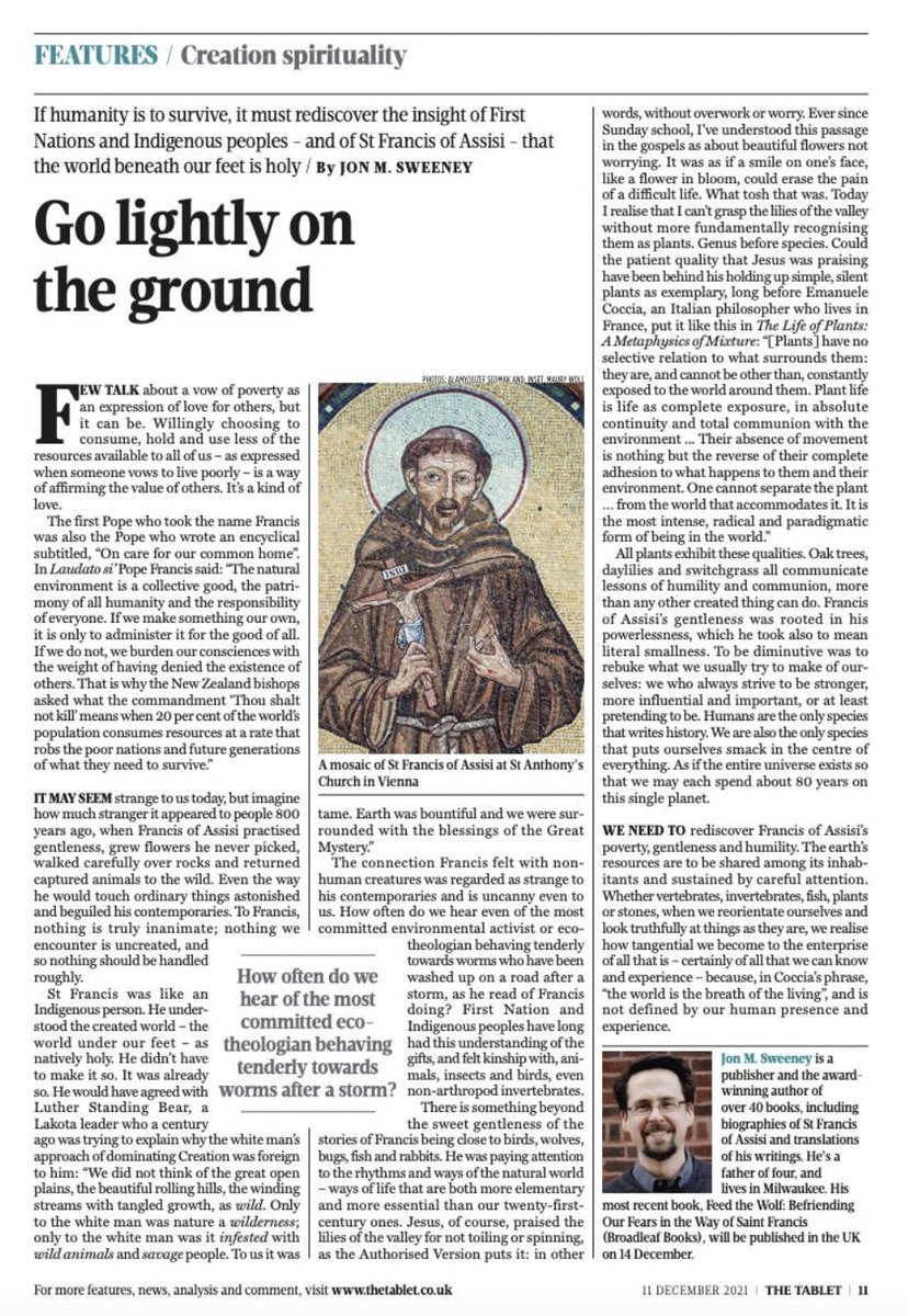 jonmsweeney's tweet image. If we are to survive, we must rediscover the insight of First Nations and Indigenous peoples – and of St. Francis of Assisi – that the world beneath our feet is holy.