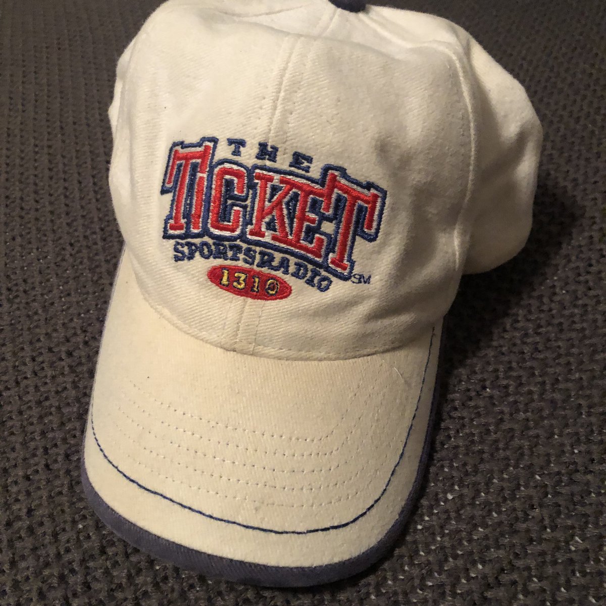 mikechrisphil's tweet photo. @geg_williams In Ticket year 1, I sent you a VHS tape of a Letterman show that you wanted. You sent me this cap back as thanks. Thanks for the years of radio fun and perhaps many more to come. https://t.co/w8VCsfOM3W