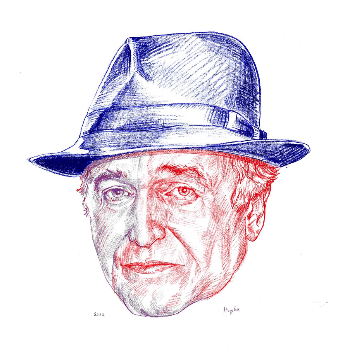 ArkadiuszHapka's tweet photo. Dziękujemy mistrzu. 
Jan Nowicki 1939-2022 [*] 

W ramach podziękowania dla pana Jana Nowickiego za zasługi w budowie mojej dziecięcej wyobraźni w „Sanatorium pod klepsydrą” zrobiłem taki mały portret.

#polskifilm #jannowicki #polishfilmposter #portret #rysunek #kredki #drawing https://t.co/O7fcQKK0w3