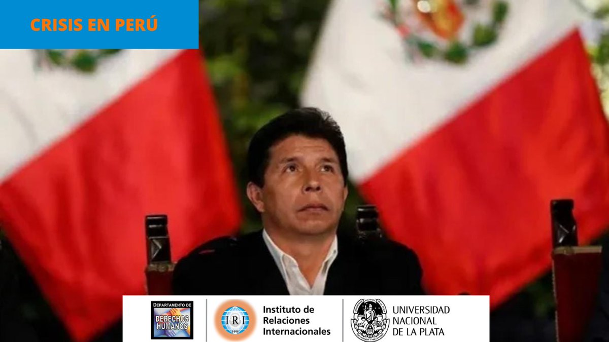 En medio de la crisis política en Perú, el 7 de diciembre  Pedro Castillo anunció por televisión la disolución del Congreso, un gobierno de excepción y toque de queda. Ante este ataque tan fuerte a la democracia, el Congreso votó su destitución
<a href="/iriunlp/">Instituto de Relaciones Internacionales - UNLP</a>