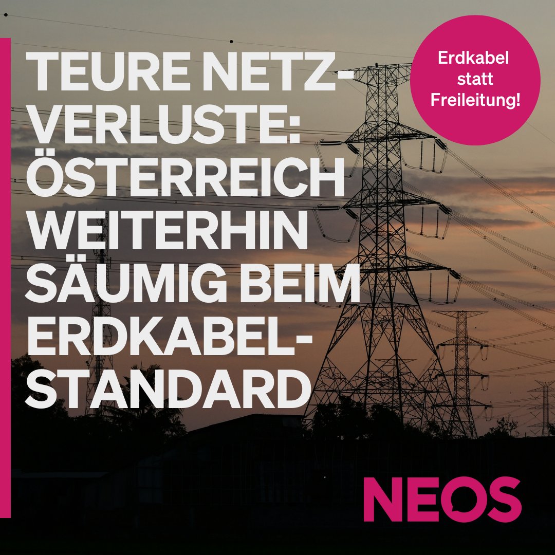 Unser Antrag zur standardmäßigen Erdkabelausführung von Hochspannungsleitungen wurde im letzten Energieausschuss erneut mit den Stimmen von #ÖVP und #Grünen vertagt. (1/2)