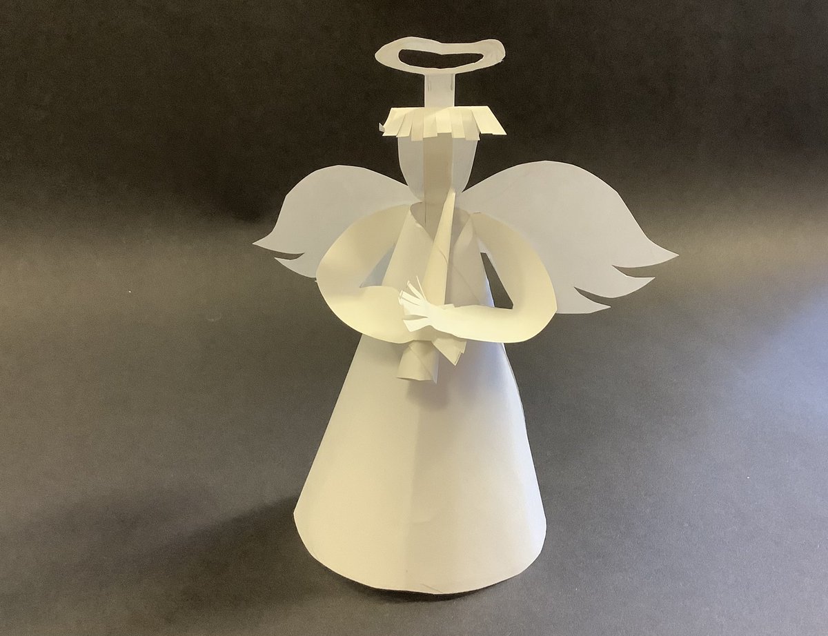 BSGDArt's tweet photo. Prototype 1 for a miniature, flat-packed @BoltonSch angel. Lots of fine tuning needed but it’s getting there. I can think of some sentimental Yr13’s who would like to make one of these! https://t.co/1AZptQBVyQ
