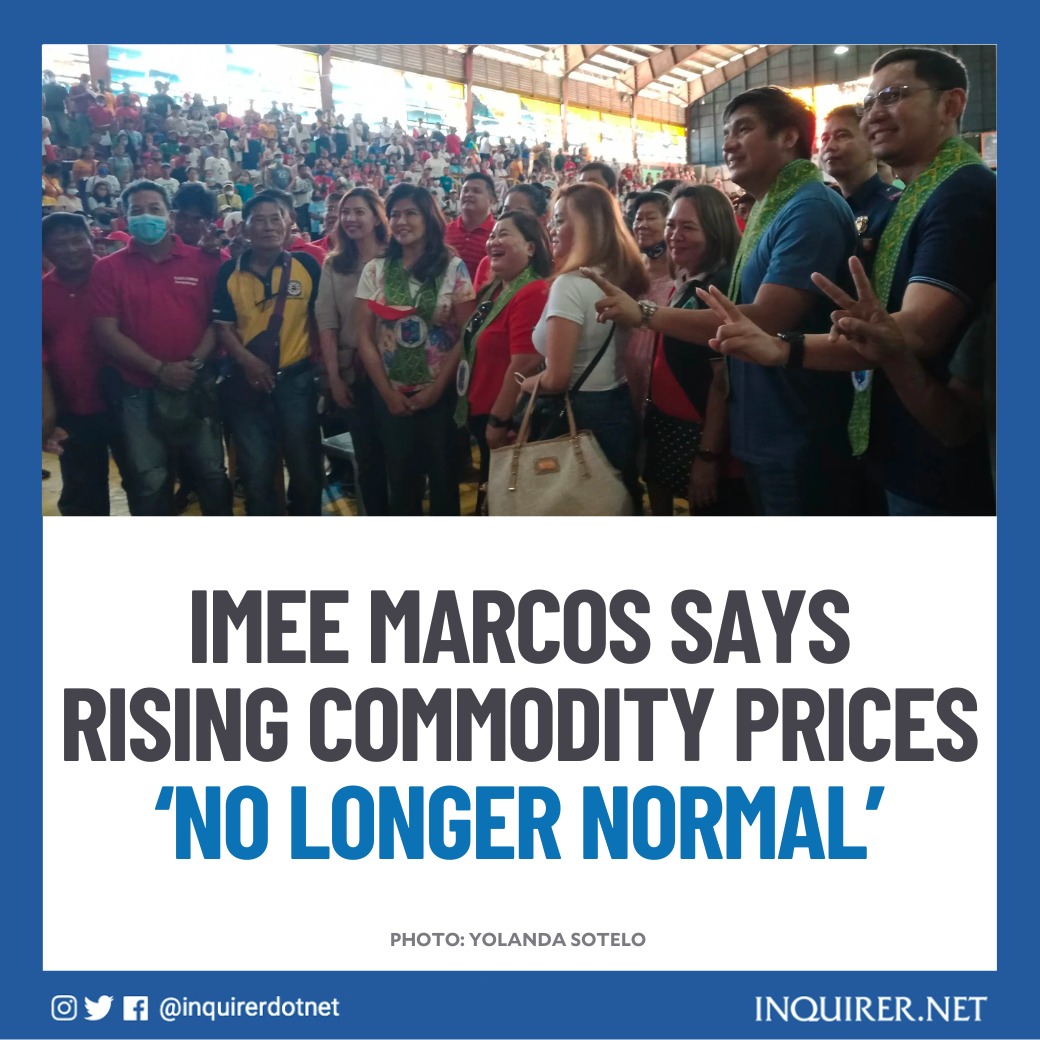 inquirerdotnet's tweet photo. ‘HINDI MAINTINDIHAN KUNG BAKIT GANYAN ANG BILIHIN, KUNG BAKIT GANYAN NA ANG NANGYARI’

Senator Imee Marcos said the cause of the skyrocketing prices of various commodities has continued to perplex her.

READ: https://t.co/HCPASRxdfY https://t.co/h46NQcnggm