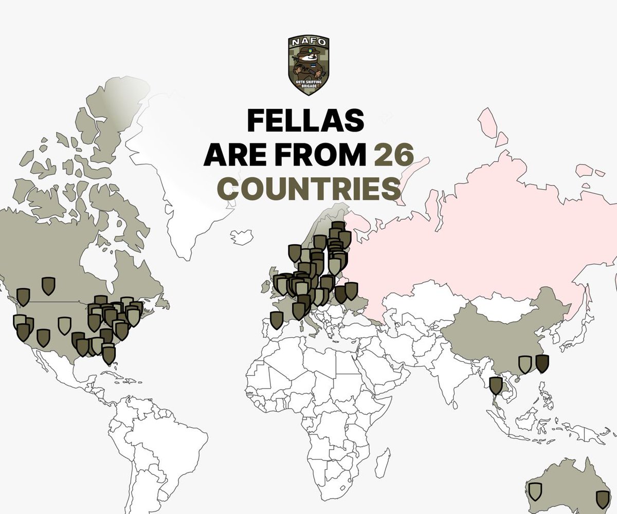 ragnars's tweet photo. I want to say a HUGE THANK YOU for the most laughable community in the world - #NAFOfellas ! 
69th Sniffing Brigade has a secret network in different 26 countries! https://t.co/oehNjArBHI