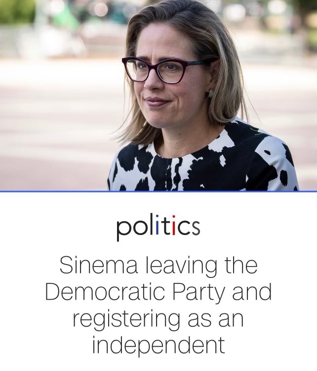 Kyrsten Sinema leaving the Democratic Party and registering as a corporate lobbyist.

Fixed that headline for you, <a href="/CNN/">CNN</a>.