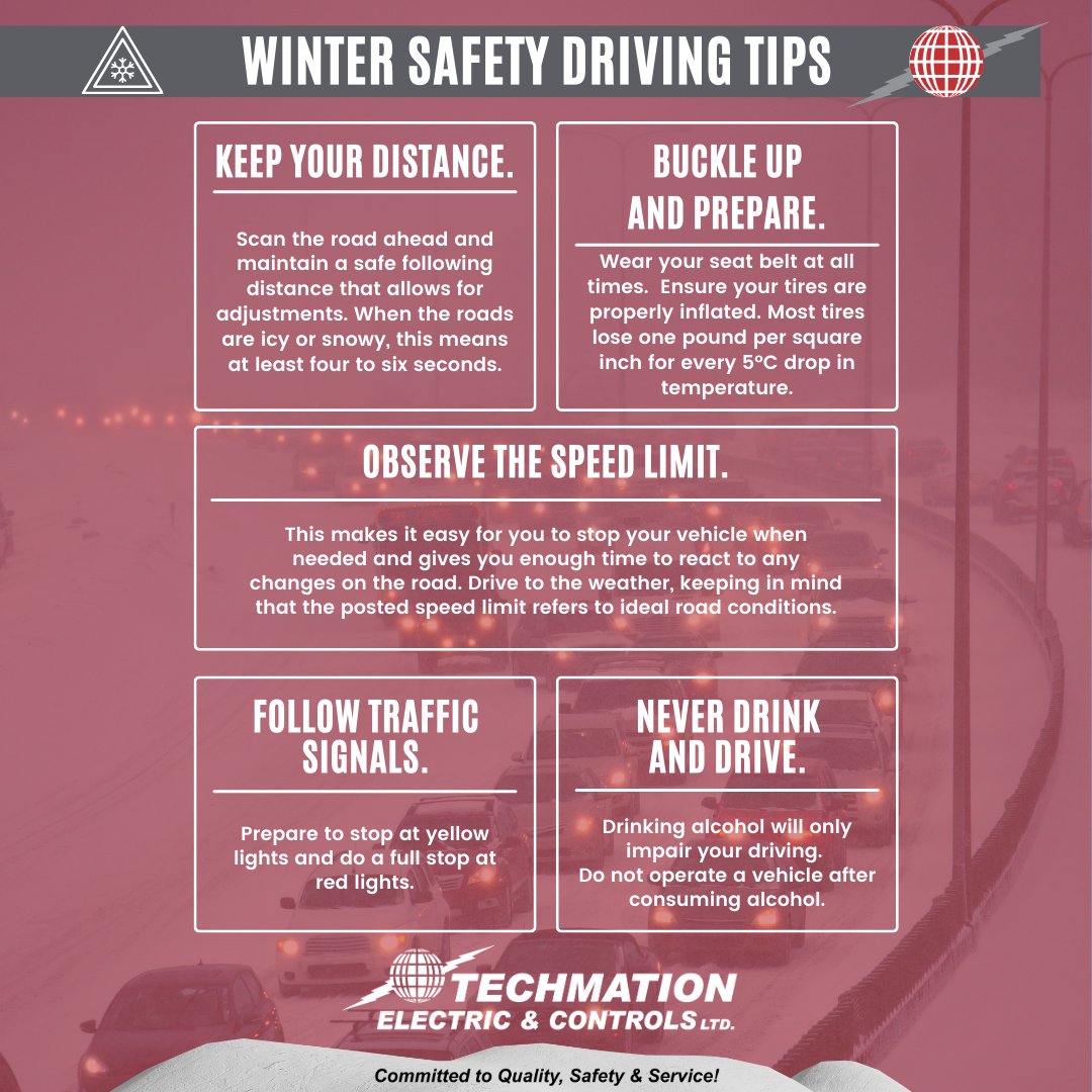 Tech_mation's tweet photo. Winter driving safety begins even before you leave your house. First, check the weather forecast and plan your trip ahead of time.
#Techmation #wintersafety #winterdriving #safety https://t.co/gwmvhWOdTC