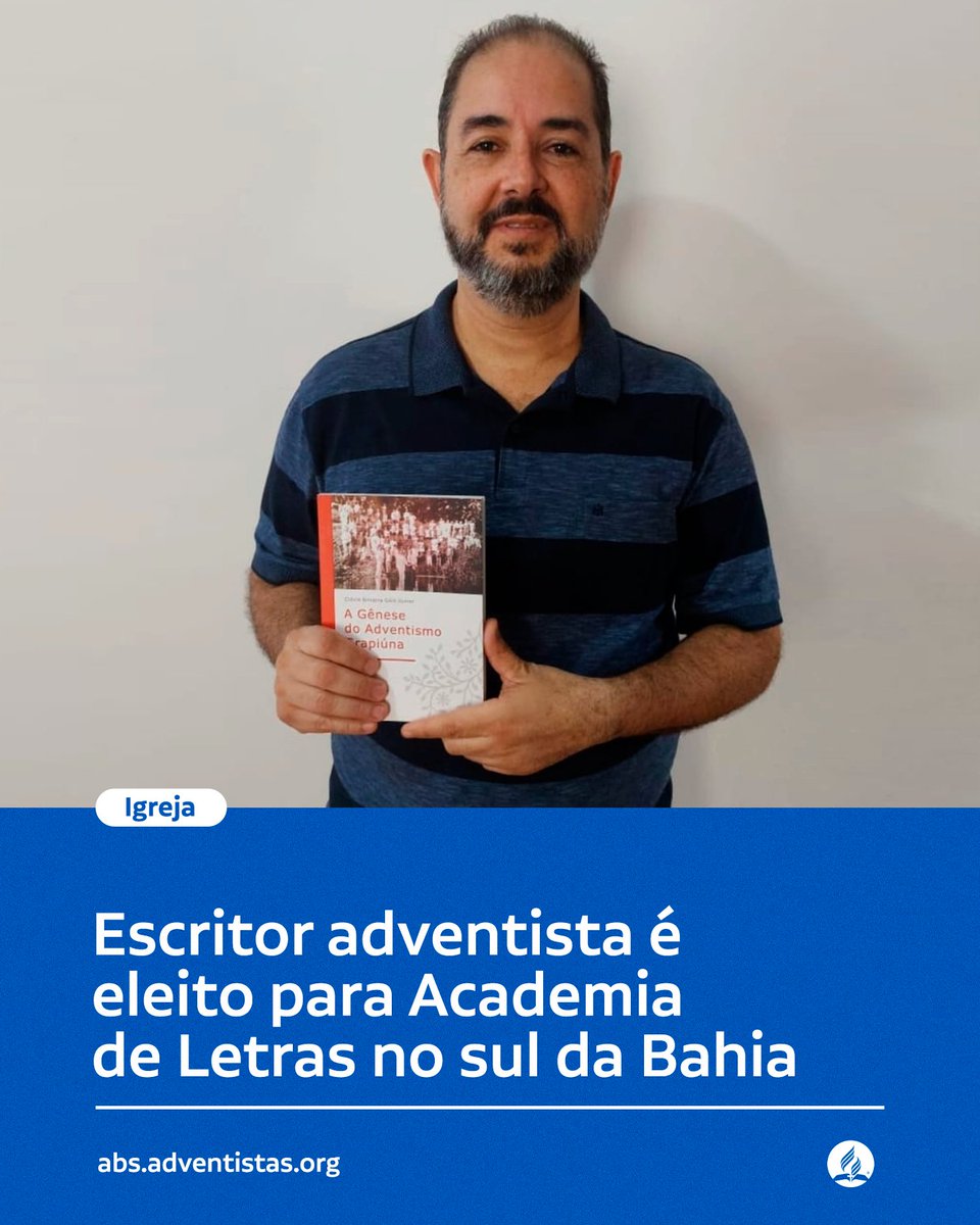 Clóvis Júnior, autor do livro 📕 “A Gênese do #Adventismo Grapiúna”, foi eleito para a #AcademiaDeLetras de Itabuna (ALITA), sul da Bahia. 

Para ele, a eleição para a ALITA representa uma realização pessoal e oportunidade como #cristão.

📲 Saiba mais: noticias.adventistas.org/pt/noticia/gen…