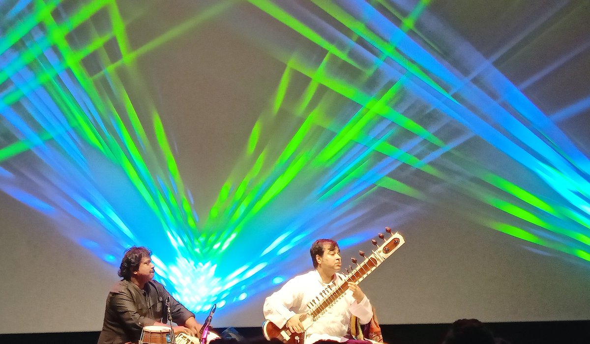 bandhuprasad's tweet photo. One of the best opening night performances of #iffk ever by #sitar maestro, the inimitable @stringstruck #PurbayanChatterjee
Tears of Joy listening to him! My first ever live listening to the maestro. Feeling fortunate among others. #musicsolace #listener #music https://t.co/UTXKf7s1Bq