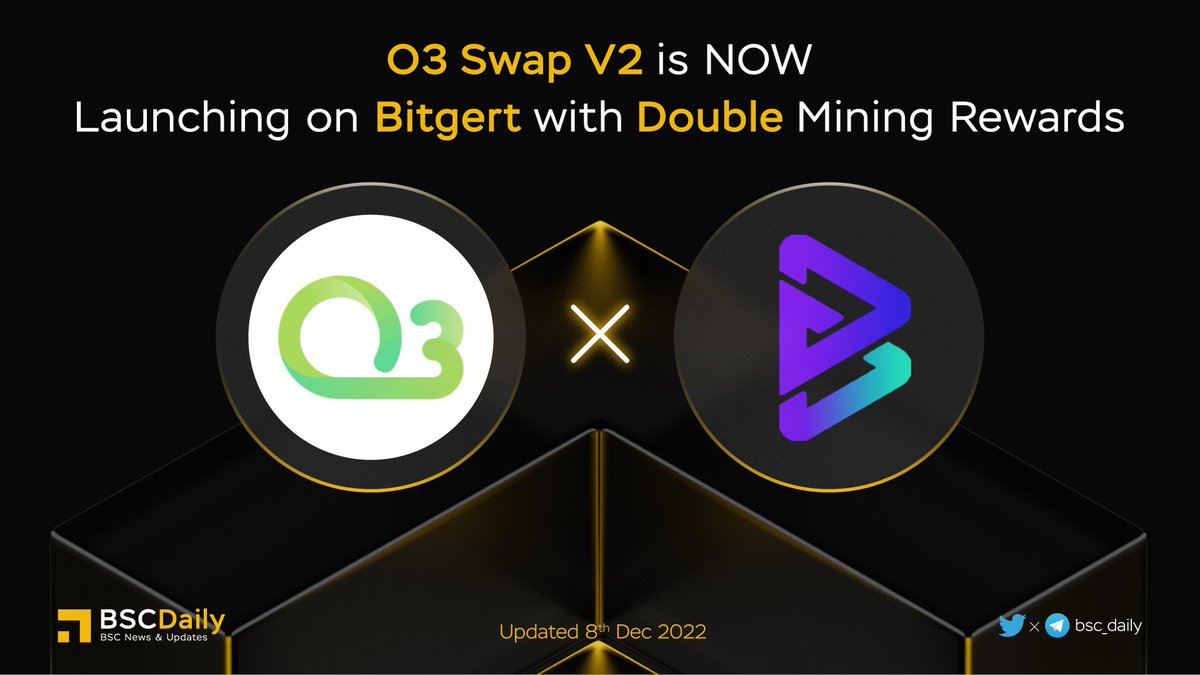 🎉 <a href="/O3_Labs/">O3 Swap</a> is NOW Launching on <a href="/bitgertbrise/">Bitgert - $BRISE</a> with Double Mining Rewards🔥

#O3Swap - a cross-chain aggregation protocol, allowing users to access multi-chain liquidity sources on one platform🧬

#Bitgert - World's First Zero Gas Fee Blockchain, Secure &amp; Scalable🔥

#BNB #BSC 🤝