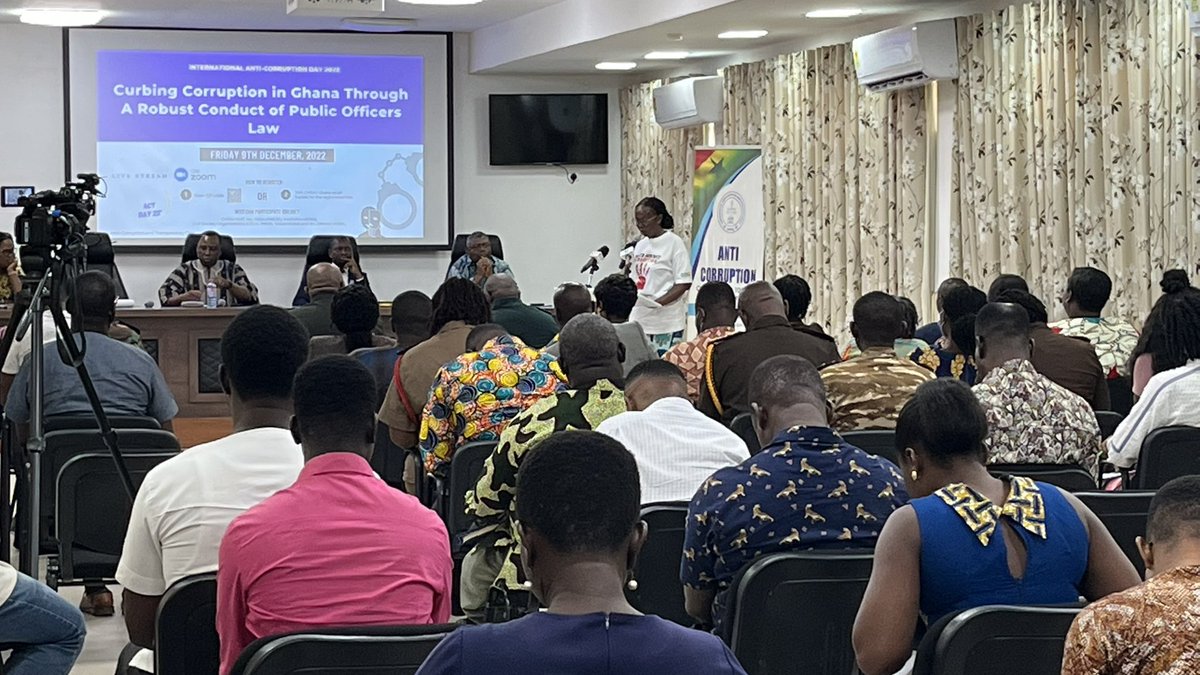 GACC_GHANA's tweet photo. We stand a better chance of detecting, punishing and or preventing corruption with a Robust Conduct of Public Officers Law. Let us do it Right! Let us get it right this time!!! -@bemefa the Executive Secretary @GACC_GHANA 
#UnitedAgainstCorruption #IACD2022 https://t.co/FEKEAcOnw0