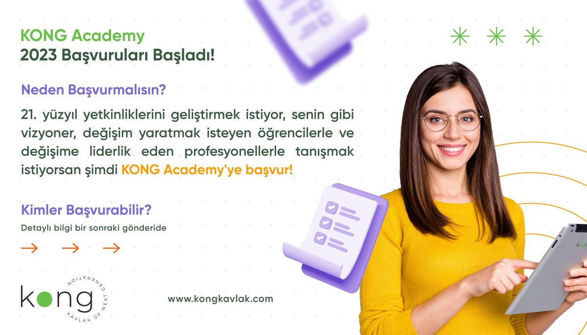 kongkavlak's tweet photo. KONG Academy 2023 Başvuruları başladı!

Girişimcilik, dijital dönüşüm, etki odaklı liderlik, iş etiği ve sürdürülebilirlik modülleri kapsamında 40'a yakın eğitim, çalıştay, hackathon, fiziksel buluşmalar seni bekliyor.

Başvuru için: 
https://t.co/Rg4AsoNkd2 https://t.co/aUw5EXgWnm
