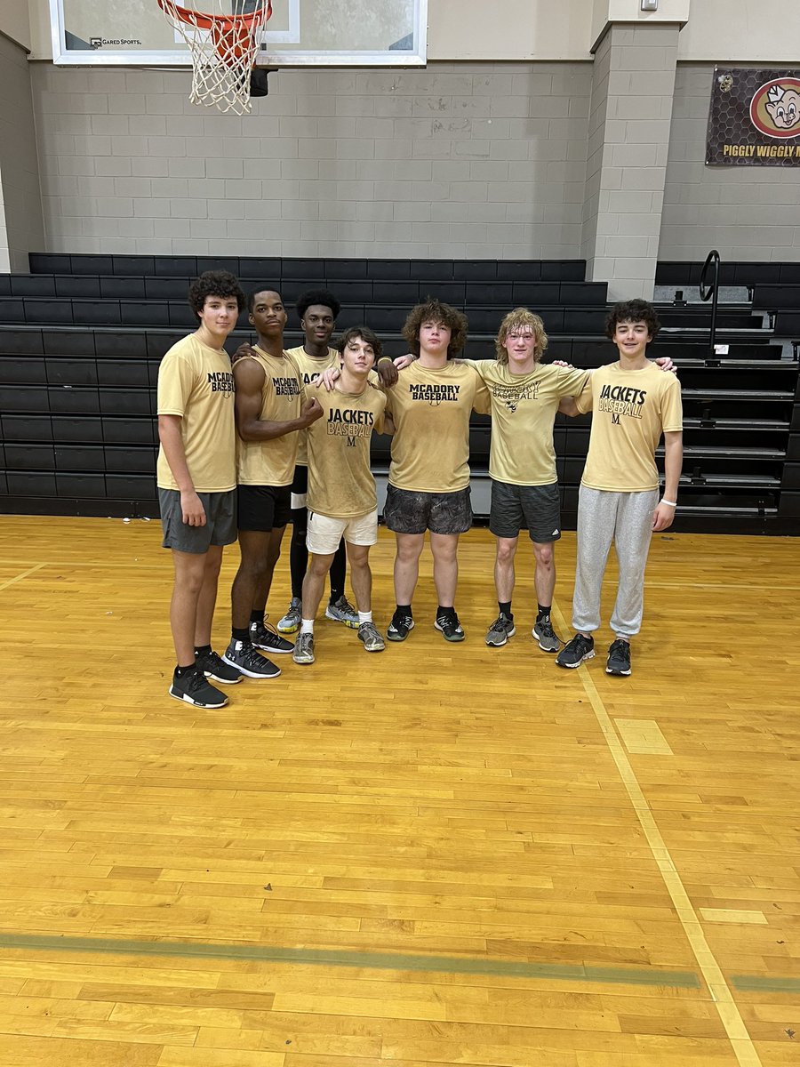 McAdoryBSBL's tweet photo. After 5 days, the Jacket Challenge is complete. 

Day 5 saw Team Gold climb out of the cellar after their basketball championship over Team White. Team Black won the consolation.

Final Standings after all events: 

Champ- Team White
2nd- Team Gray
3rd- Team Gold
4th- Team Black https://t.co/x8Ht0GdJNl