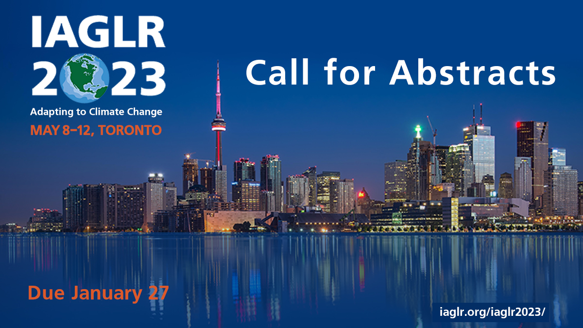The #IAGLR23 Call for Abstracts is live! 46 proposed sessions. Looking forward to seeing your submissions for our 66th annual Conference on #GreatLakes Research! Jan. 27 deadline. Visit bit.ly/3uyOcJO for details. #climate