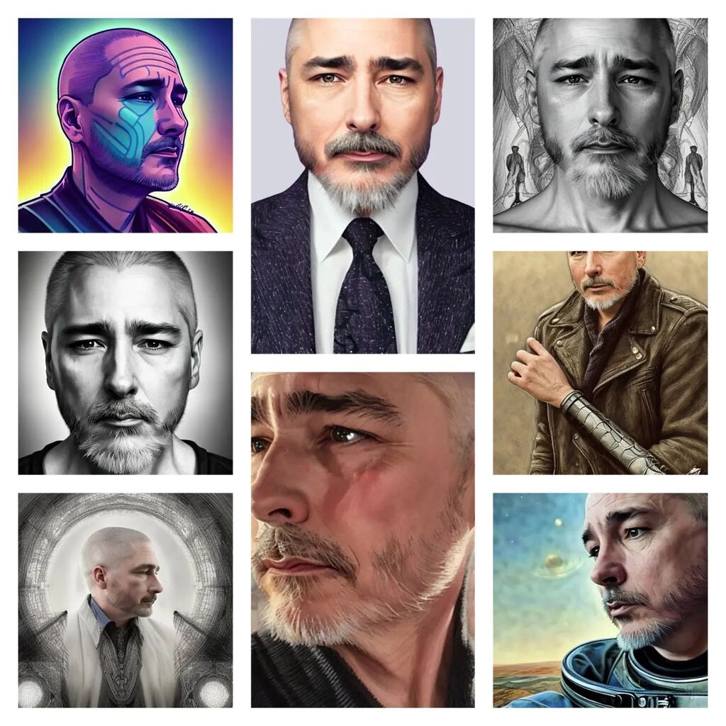 Used the Lensa app to generate avatars and profile pictures.  Upload 20 selfies and let the AI work. 

I didn't have high expectations, but was pleasantly surprised by the results.  One of the generated images is now my profile pic!