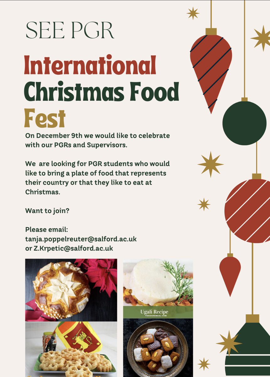 Zeljka Krpetic (@zk_nano) on Twitter photo SEE PGR International Christmas Food Fest today in our wonderful Peel Building room 301 -1-3 PM join our PGR students’ festive social event <a href="/SEESalfordPGR/">SEESalfordUniPGR</a> <a href="/SalfordPGRs/">UoS PGR Studies</a> students, supervisors, researchers - everyone is welcome! ❄️🎊🎅 🎄 SEE PGR International Christmas Food Fest today in our wonderful Peel Building room 301 -1-3 PM join our PGR students’ festive social event <a href="/SEESalfordPGR/">SEESalfordUniPGR</a> <a href="/SalfordPGRs/">UoS PGR Studies</a> students, supervisors, researchers - everyone is welcome! ❄️🎊🎅 🎄
