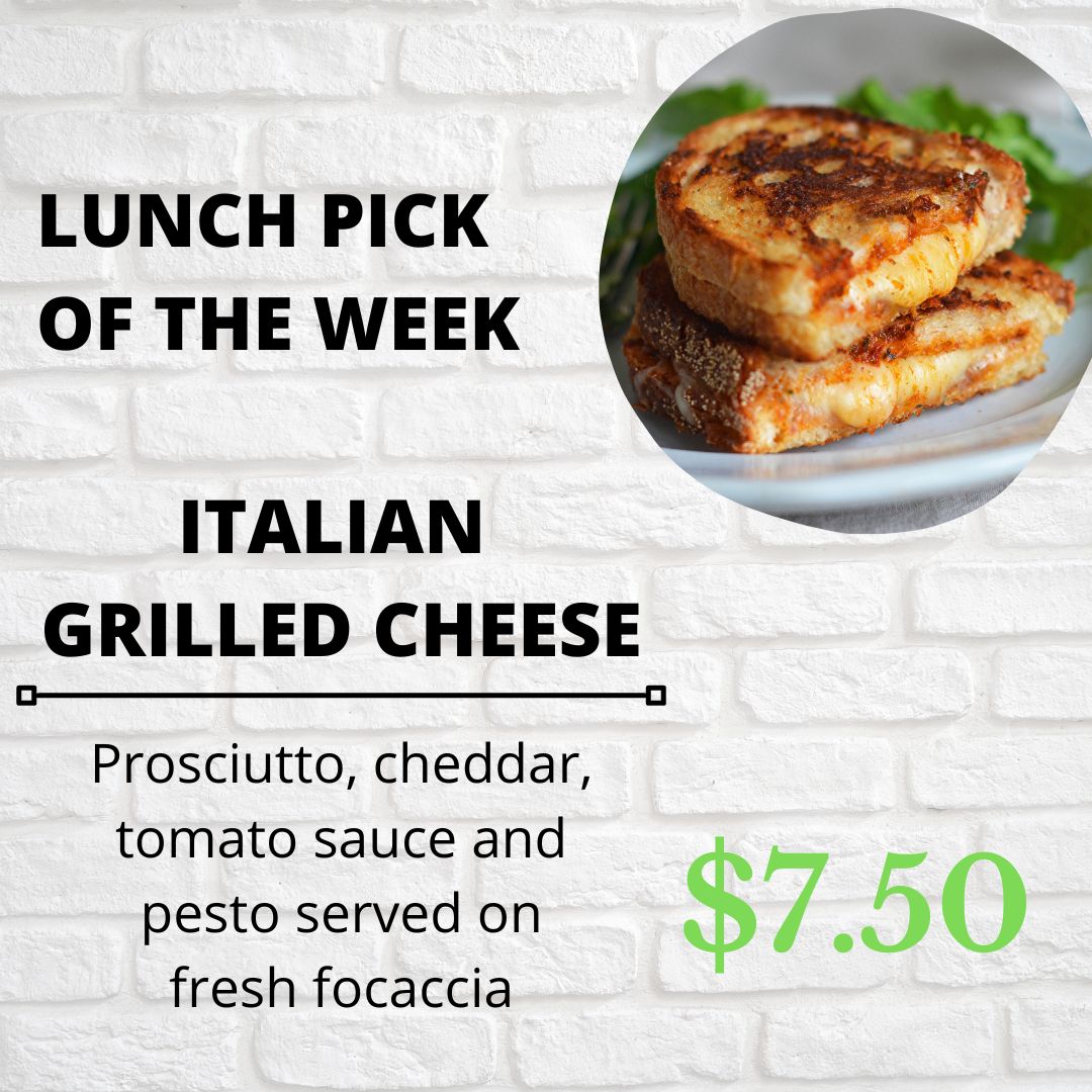 Our lunch pick of the week is cold weather favourite - our Italian grilled cheese! #lunchtime #hfxdeals #tasty #holidayseason
