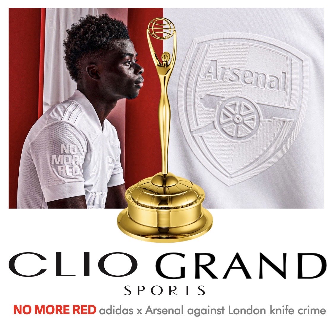 e1even5ive's tweet photo. Super proud of this win by the @Iris team… #Grand @ClioAwards Sports #NoMoreRed @adidas x @Arsenal against London knife crime Massive congrats Iris adidas Arsenal @Cheil_Worldwide #ThisStuffMatters #BornToOutperform https://t.co/rh00eAXc7j