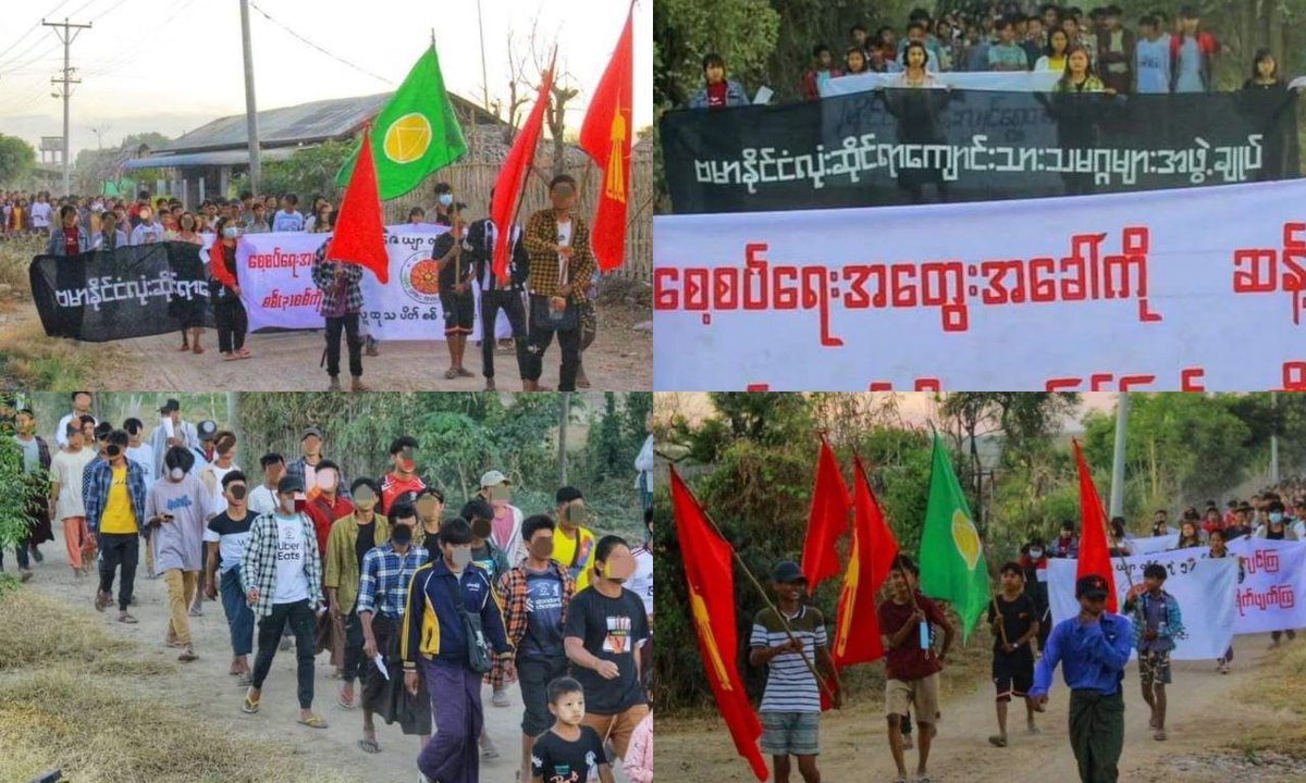 Anti-coup revolutionary strike in somewhere in Sagaing region.  Photo: CJ  #2022Dec9Coup #HoldJuntaAccountable #WhatsHappeningInMyanmar