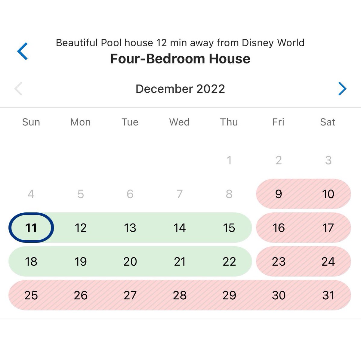 AVAILABLE DATES ‼️ 
Dec. 11-15 
Dec. 18-22 

For further info on availability, price, etc on my Kissimmee Airbnb, feel free to send me a message or call 
📲 : 407-436-7783 
📧 : poolhouseneardisney@gmail.com 

Link 🔗🔗🔗 
Airbnb: airbnb.com/h/poolhousenea…