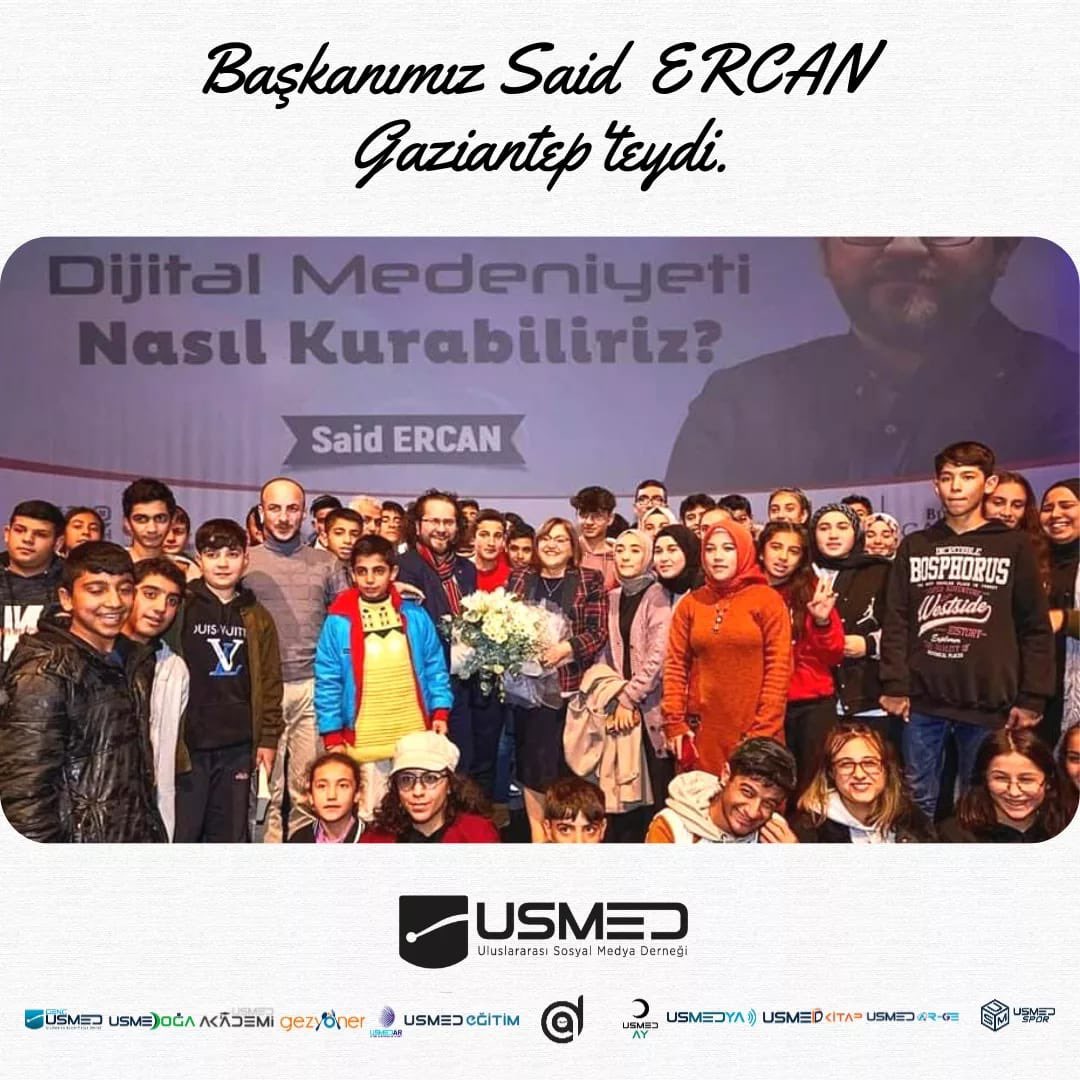 usmeddernegi's tweet photo. Uluslararası Sosyal Medya Derneği Başkanımız @saidercan Dijital Medeniyeti Nasıl İnşa Edebiliriz?" temalı söyleşisiyle Gaziantep'te gençlerle buluştu. Kıymetli paylaşımları için Başkanımıza teşekkür ederiz.
#USMED #DijitalMedya #GaziantepBüyükşehirBelediyesi https://t.co/LYLHtU69mM
