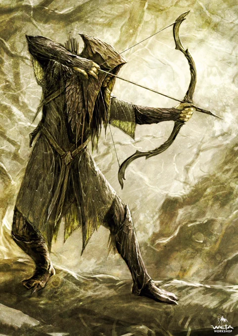Elfos del Bosque Negro``Los elfos no son malos, pero desconfían de los  esto puede ser un defecto. Aunque dominaban la magia, andaban siempre con cuidado, aún en aquellos días. Distintos de los Altos Elfos del Poniente, eran más peligrosos y menos cautos.'' 
