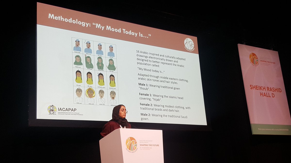 Haltakroni's tweet image. Dr. Nada&apos;s amazing presentation at #iacapap2022 in Dubai this morning. So proud of you and tge research team in @_PNU_KSA college of medicine. 
Emotion regulation toward establishing culturally based model of emotion expression, pilot study.