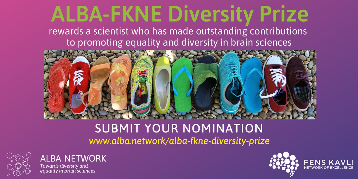 Reward a champion of #diversity &amp; nominate a #neuroscientist who has contributed to the cause! The ALBA-FKNE Diversity #Prize honours the efforts of Europe-based students &amp; researchers who are not PIs. Read more about past winners &amp; apply by 15 Jan 2023: loom.ly/elEwkCE