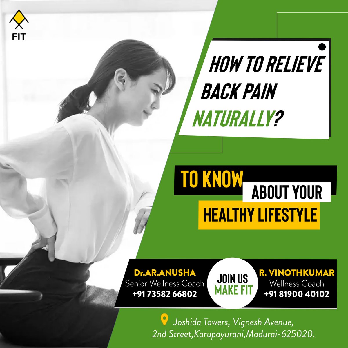 Makefitme's tweet photo. Want to get rid of back pain?
Please contact our consultant if:
You are in intense pain.
Contact: 7358266802 / 8190040102 / 9363004822
#fitness #fitnesscoach #fitnesslife #fitnessbody #fitnessjourney #yoga #simpleworkout
#physicaleducation #health #design https://t.co/AkP5DzrpmV
