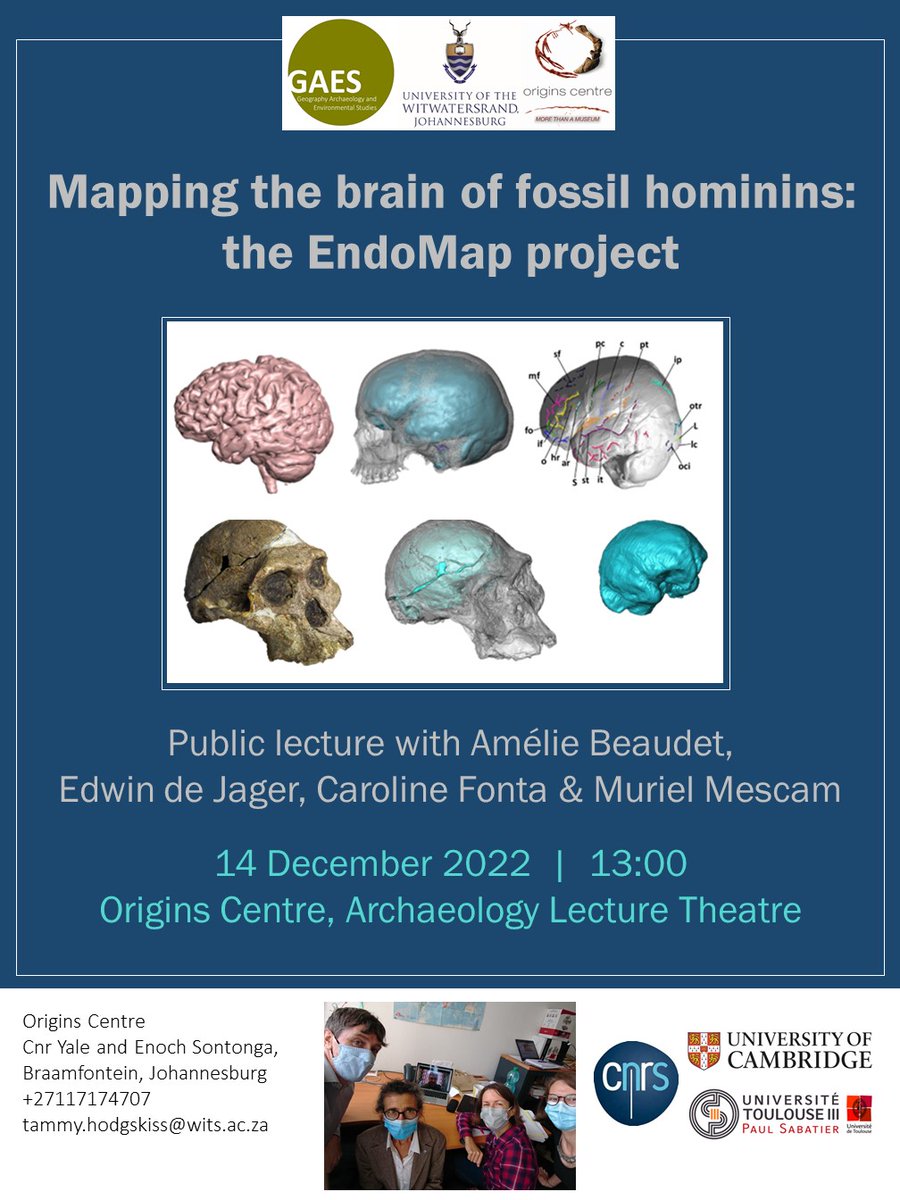 BeaudetAmelie's tweet image. Next week the EndoMap team will be in South Africa! 
If you are around, don't miss our talk at the @OriginsCentre on the 14th. Thank you @TammyReynKiss and Jerome Reynard for organising! @NRF_News @CampusFranceZA @francediplo