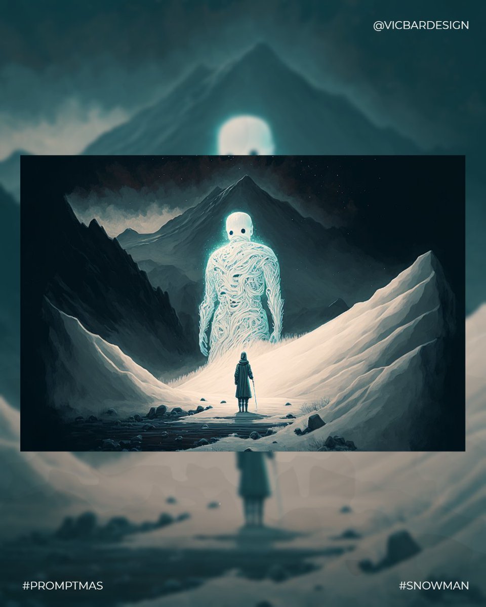 LoudRedNoise's tweet photo. When you fell in love with the snow, you never expected it to love you back.

PROMPTMAS Day 9: SNOWMAN

#PROMPTMAS #AICC_IO #AICCCREATORS #vicbardesign #artificialinspiration #midjourney #aicommunity #snowman #surreal #snowwoman #winterlove #adobeexpress #aiartist https://t.co/GtHXMFmfJ6