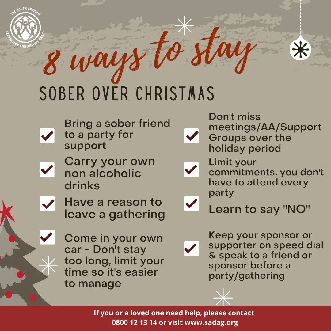 Staying sober over the holiday season is difficult especially with all the pressure to attend family get-togethers & end of year work functions . Here are 8 tips to help you stay sober over the holiday season. If you have tips that worked best for you, please post them below.