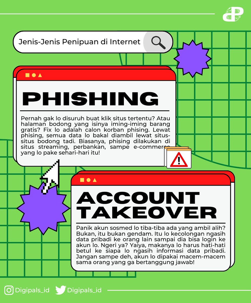 digipals_id's tweet photo. [AWAS KENA SCAM‼️]

Aloha Digimates!

Lo pernah ga sih pas lagi asik scroll medsos tiba-tiba dapet chat aneh dari orang yang ga dikenal?😱 antara bingung tapi kepo juga kan? https://t.co/sbGwUgihjS