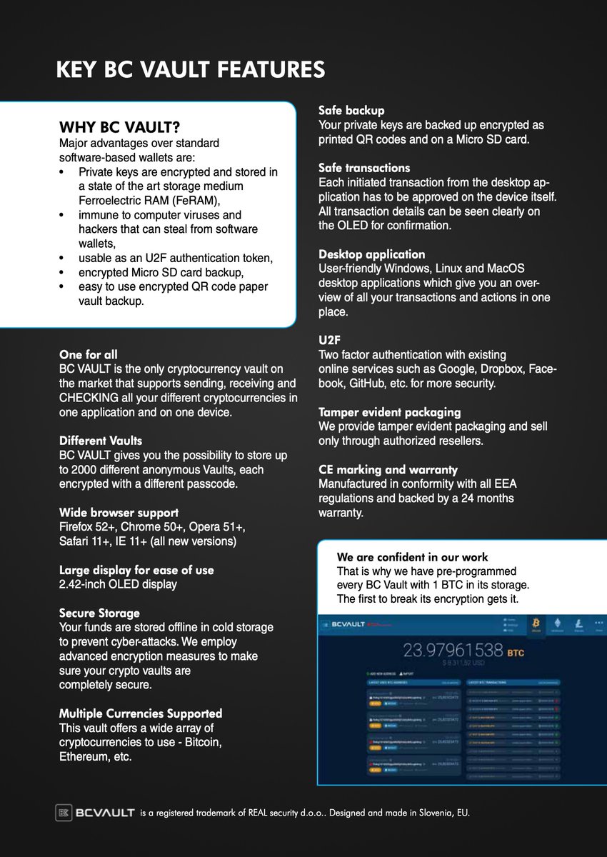 renatouhl's tweet photo. Be smart, choose #selfcustody with #bcvault
#safebitcoin #cryptoexchanges #bitcoinsecurity #hardwallet #bitcoinwallets #cryptowallet #cryptowallets #cryptocurrencywallet #approvedbyexperts #coinbasewallet #crypto2022 #ledgerwallet #ledgernano #trezor
https://t.co/0l83hwtPDT https://t.co/h4oUREIFHN