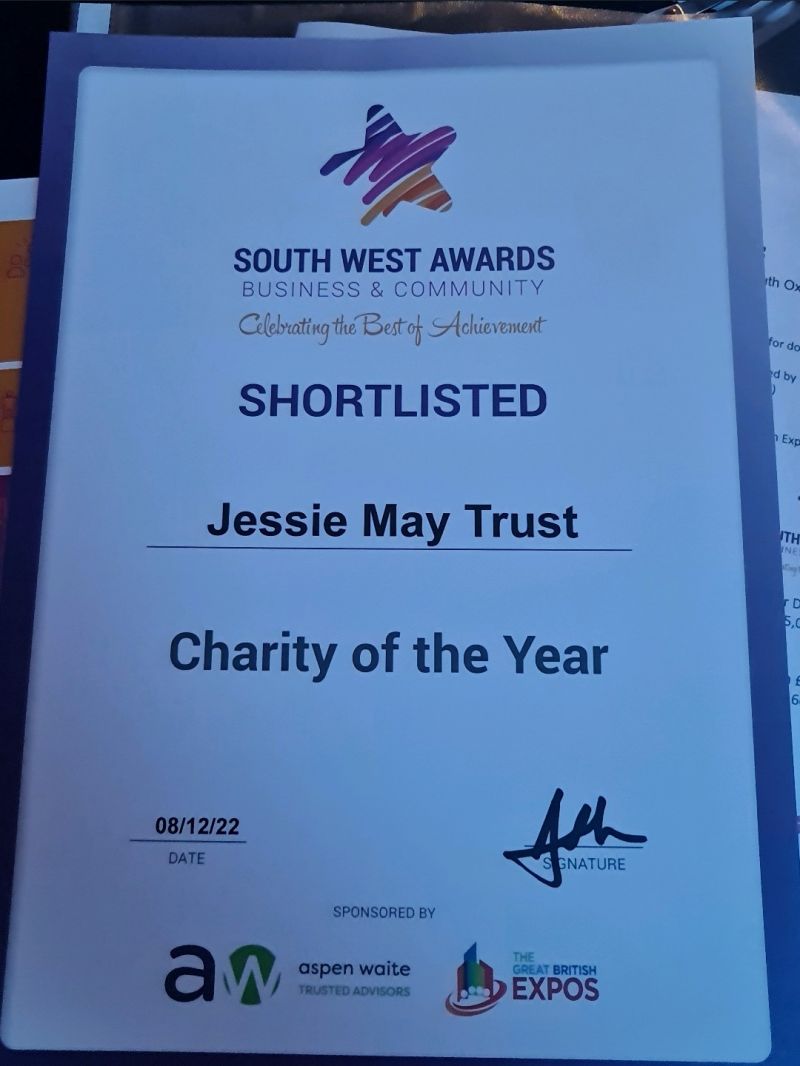 jessiemaytrust's tweet photo. We were so very proud to be shortlisted for the South West Business and Community Awards. 

Congratulations to all the finalists!

#swbcawards https://t.co/6aFTBWgpjM