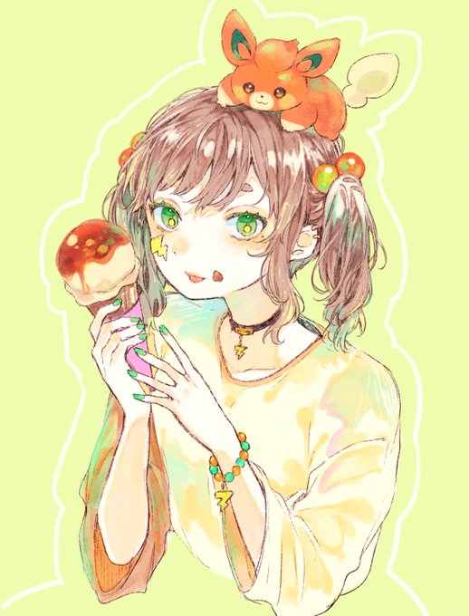 「green eyes hair bobbles」 illustration images(Latest)｜5pages