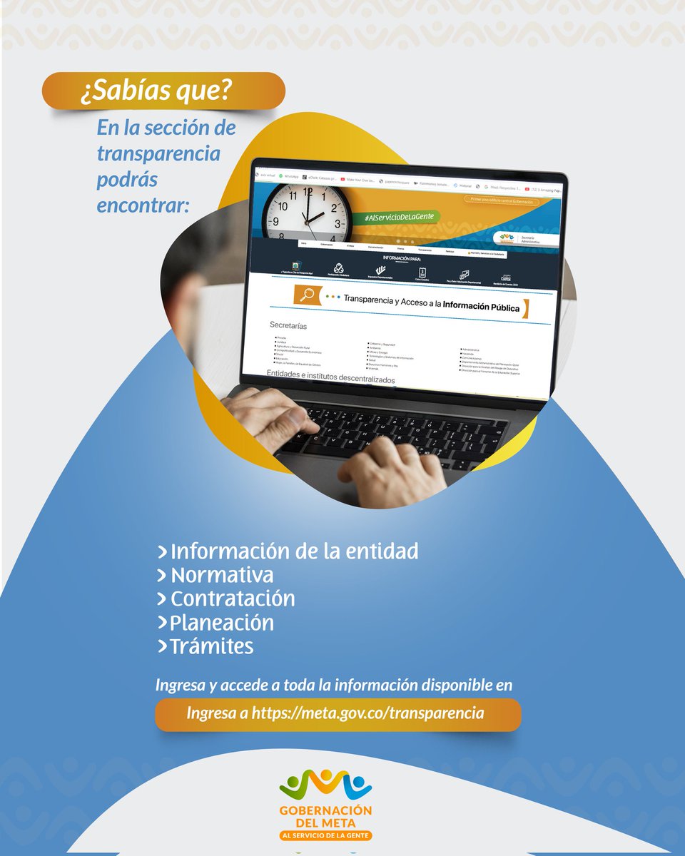 RedCIOMeta's tweet photo. La información pública te pertenece.

Tienes derecho a solicitar, recibir y divulgar cualquier tipo de información pública del Estado, exceptuando la que sea clasificada o reservada.

📲https://t.co/e5Y21vhxsc

#GobiernoAbiertoYTransparente #AlServicioDeLaGente #RedCIO @GobMeta https://t.co/J2S4bhSvvt