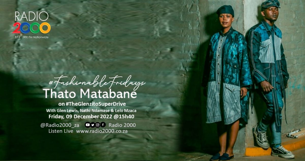Radio 2000 (@radio2000_za) on Twitter photo #FashionableFriday
Thato Matabane is the founder of <a href="/AfrikanSwiss/">Afrikanswiss MuNtu Jeanes</a> which is a high-end denim, street and lifestyle brand that celebrates and narrates the African story.
The brand lists dressing American RnB group 112 as one of their many achievements.
#TheGlenzitoSuperDrive #FashionableFriday
Thato Matabane is the founder of <a href="/AfrikanSwiss/">Afrikanswiss MuNtu Jeanes</a> which is a high-end denim, street and lifestyle brand that celebrates and narrates the African story.
The brand lists dressing American RnB group 112 as one of their many achievements.
#TheGlenzitoSuperDrive
