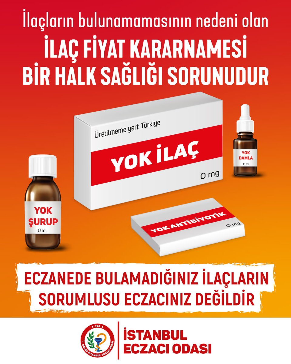 İlaçların bulunamamasının nedeni olan İlaç Fiyat Kararnamesi bir halk sağlığı sorunudur.