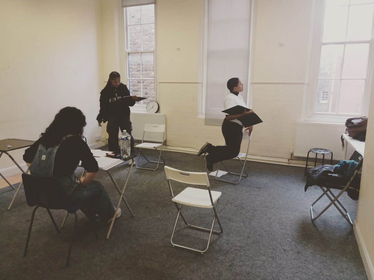 Last few days of rehearsal before our shows for <a href="/PleasanceFuture/">Pleasance Futures</a> ; 'the future is worth fighting for!' &amp; 6/ £5 &amp; 20% if you book for any other futures' show. Come see the magic these talented people have created!