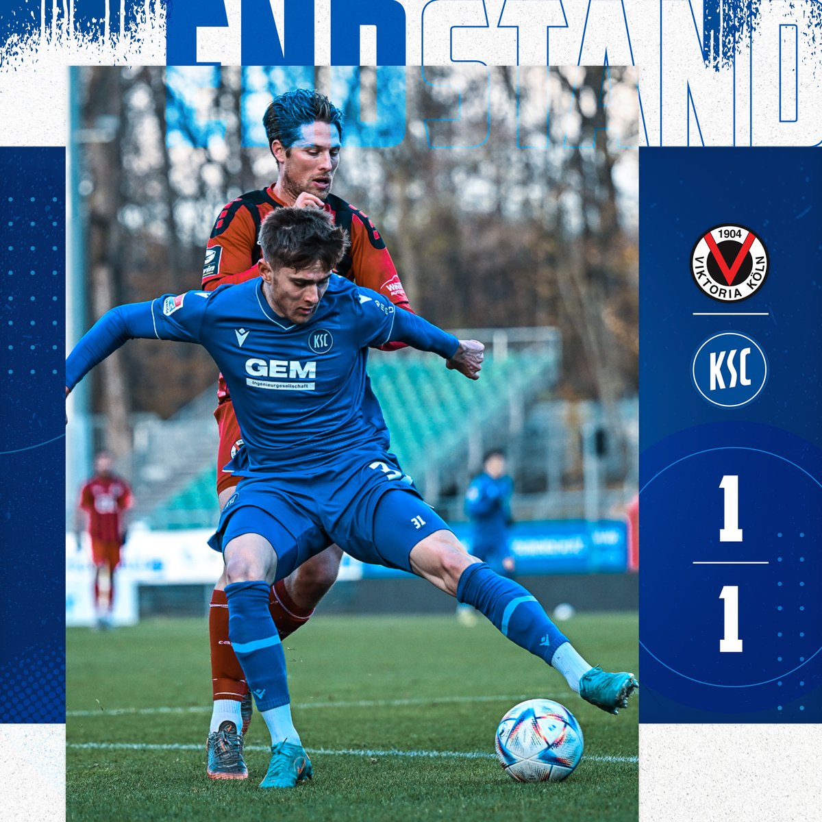 KarlsruherSC's tweet photo. #ABPFIFF! Nach dem schönen Ausgleich von Mikkel #Kaufmann trennen wir uns im Testspiel mit einem Unentschieden vom FC Viktoria Köln 1904 e.V.! Viel wurde ausprobiert, manches gelang, manches nicht. Typisches Testspiel eben!
#VIKKSC #KSCmeineHeimat https://t.co/EMYOWnlmz4