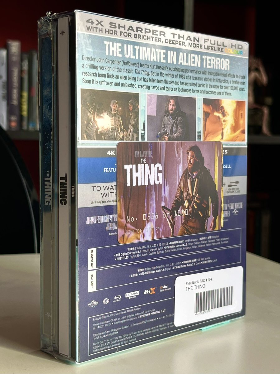 Unkle_Lee44's tweet photo. Think I have enough ‘Things’ now! 😂 
Just added the 4K Full Slip Lenticular from @filmarena 💙🖤

#therhing #johncarpentersthething #johncarpenter #kurtrussell #manisthewarmestplacetohide #yougottabefuckingkidding #outpost31 #alienmovie #alien #4k #4kultrahd #bluray https://t.co/3KPjIt7cH9