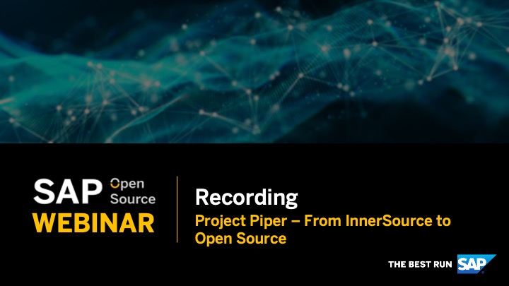 sapopensource's tweet photo. Did you miss our #SAPOpenSource webinar about #projectpiper, a continuous integration and delivery open source project, with Thorsten Duda? Download and watch the recording now! #opensource #webinar

📺 https://t.co/RHgG6qbKRs. https://t.co/ToqBfi90Mq