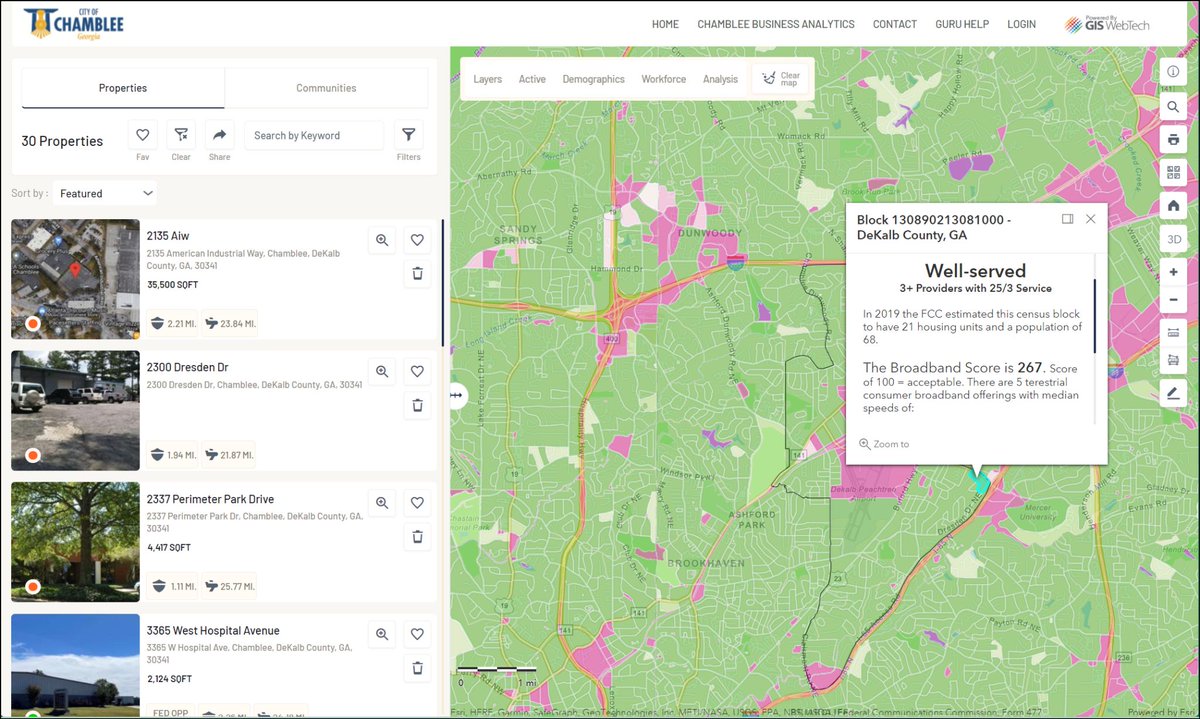 Congrats to Miglena Dimov and the City of Chamblee, the latest Georgia #economicdevelopment group to select GIS WebTech's Guru online #siteselection technology! #giswebtech #locationintelligence #fdi #opportunityzones #workforcedevelopment #talentattraction #iedc #geda #econdev