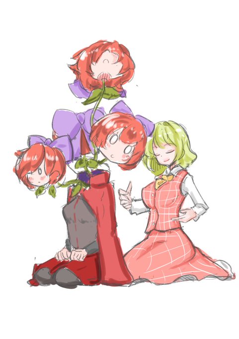 幽香 赤蛮奇 #深夜の真剣お絵描き60分一本勝負 